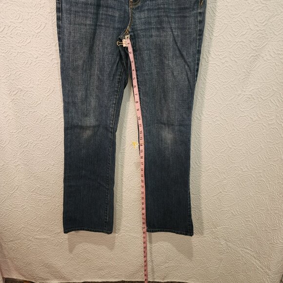 Anne Taylor Loft Women's original boot fit medium wash whiskered denim jean sz 6 - Picture 6 of 11